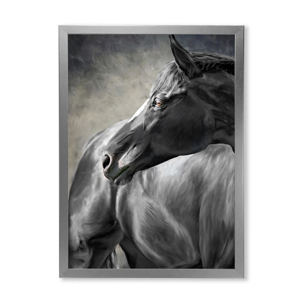 Toile imprimée « Portrait of A Black Horse »