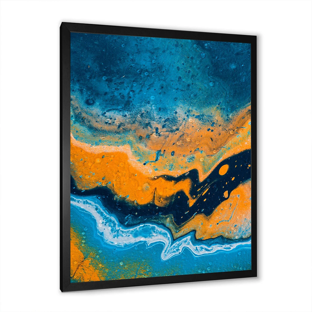 Toile « Abstract Marble Composition Blue and Orange IV »