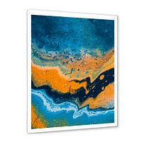 Abstract Marble Composition Blue and Orange IV  Wall Art