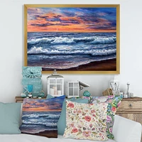 Sunset Over The Blue Ocean II  Wall Art