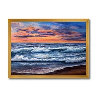 Sunset Over The Blue Ocean II  Wall Art