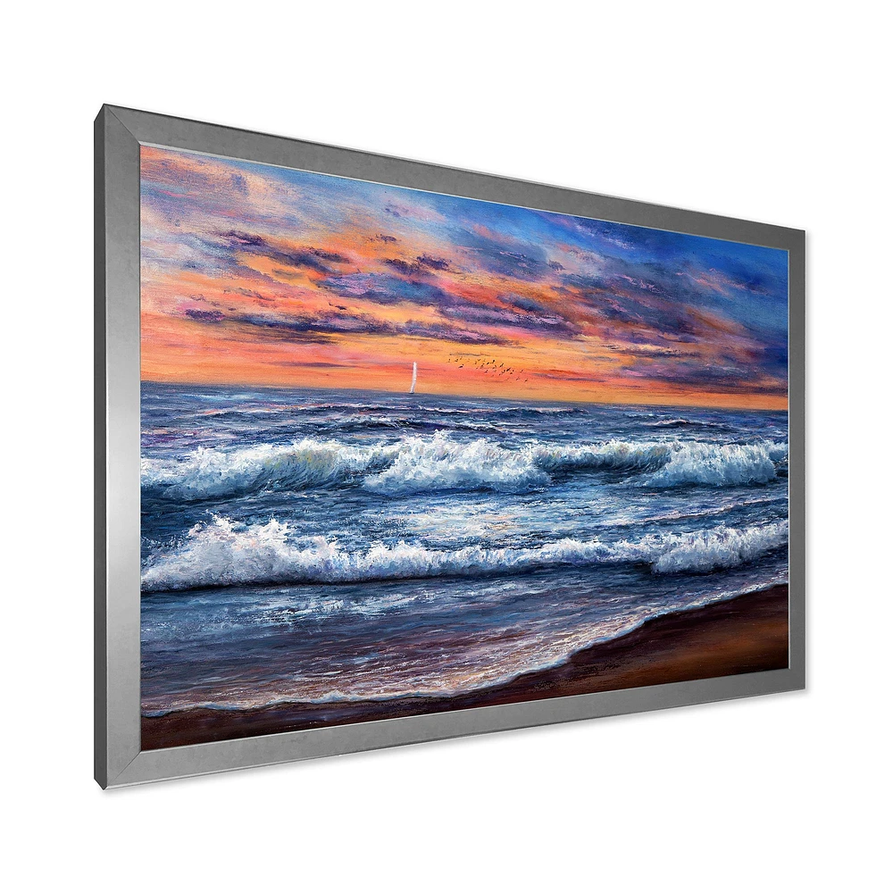 Sunset Over The Blue Ocean II  Wall Art