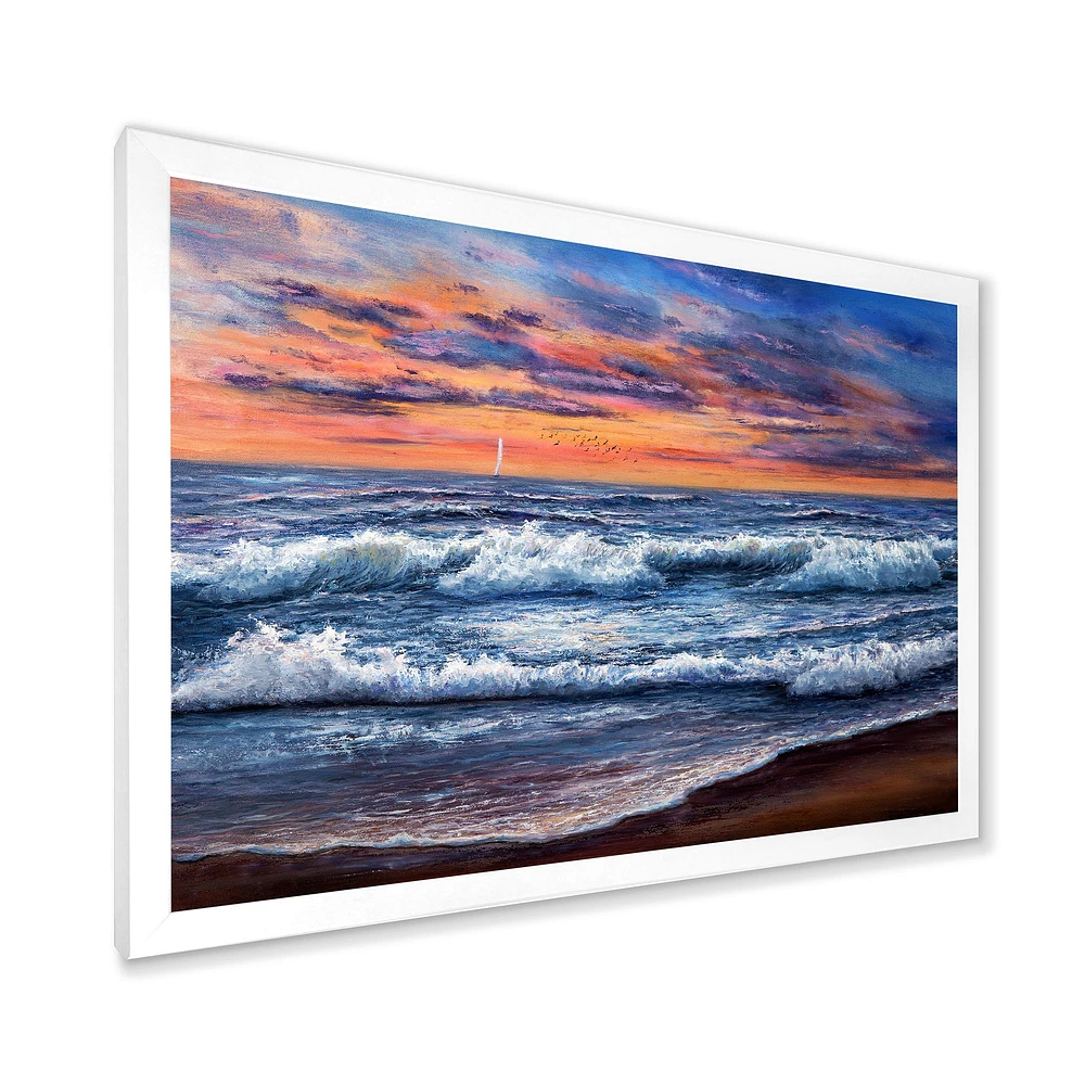 Sunset Over The Blue Ocean II  Wall Art