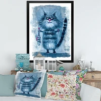 Cat Holding A Fish Its Claws  Wall Art