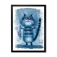 Cat Holding A Fish Its Claws  Wall Art