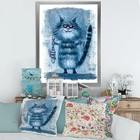 Cat Holding A Fish Its Claws  Wall Art