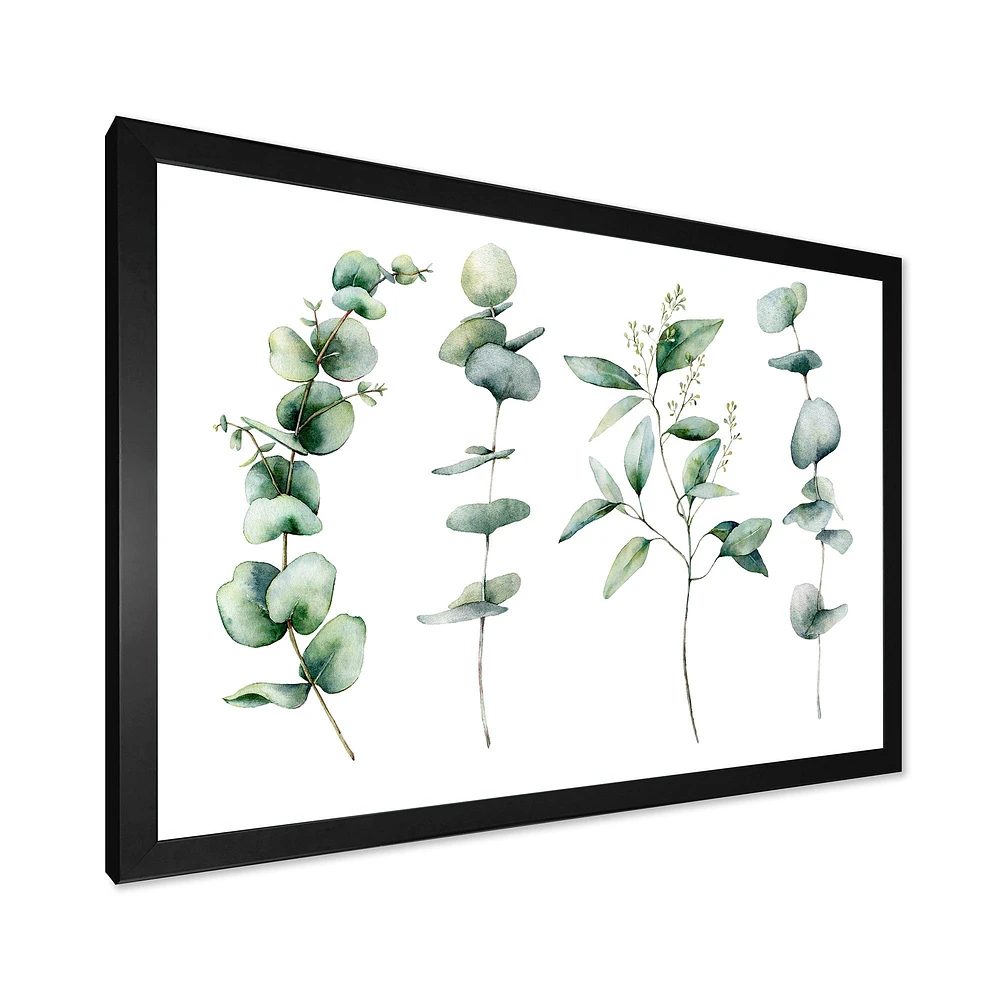 Green Eucalyptus Branches I  Canvas Wall Art Print