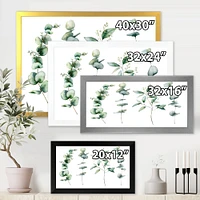 Green Eucalyptus Branches I  Canvas Wall Art Print