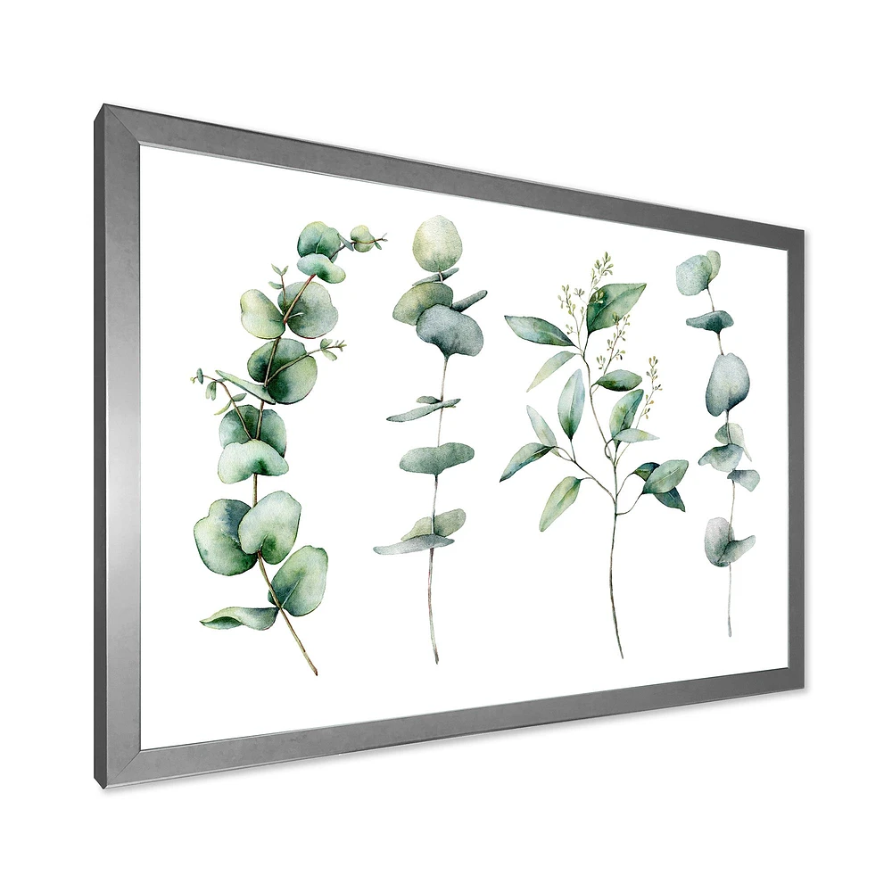 Green Eucalyptus Branches I  Canvas Wall Art Print