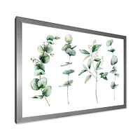 Green Eucalyptus Branches I  Canvas Wall Art Print