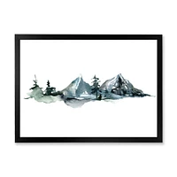 Minimalistic Winter Mountains and Fir Forest III Wall Art