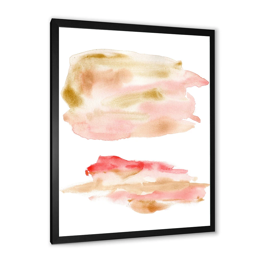 Abstract Set with Pink Gold Beige and Red Spots Wall Art