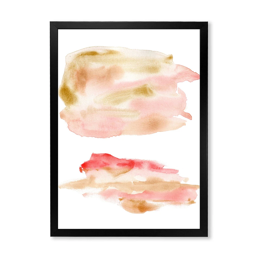 Abstract Set with Pink Gold Beige and Red Spots Wall Art