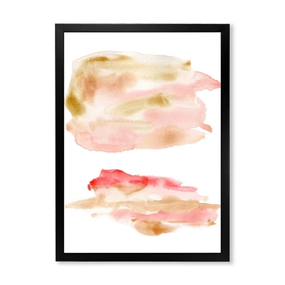 Abstract Set with Pink Gold Beige and Red Spots Wall Art