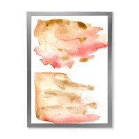 Pink Gold Red and Beige Abstract Clouds  Canvas Wall Art Print