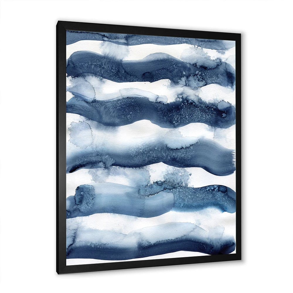 Abstract Classic Blue Waves  Wall Art