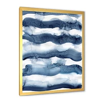 Abstract Classic Blue Waves  Wall Art