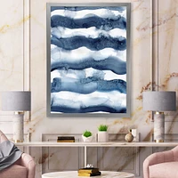 Abstract Classic Blue Waves  Wall Art