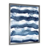 Abstract Classic Blue Waves  Wall Art