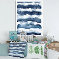 Toile imprimée « Abstract Classic Blue Waves »