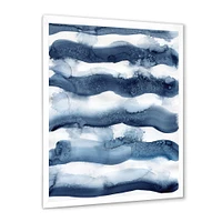 Abstract Classic Blue Waves  Wall Art