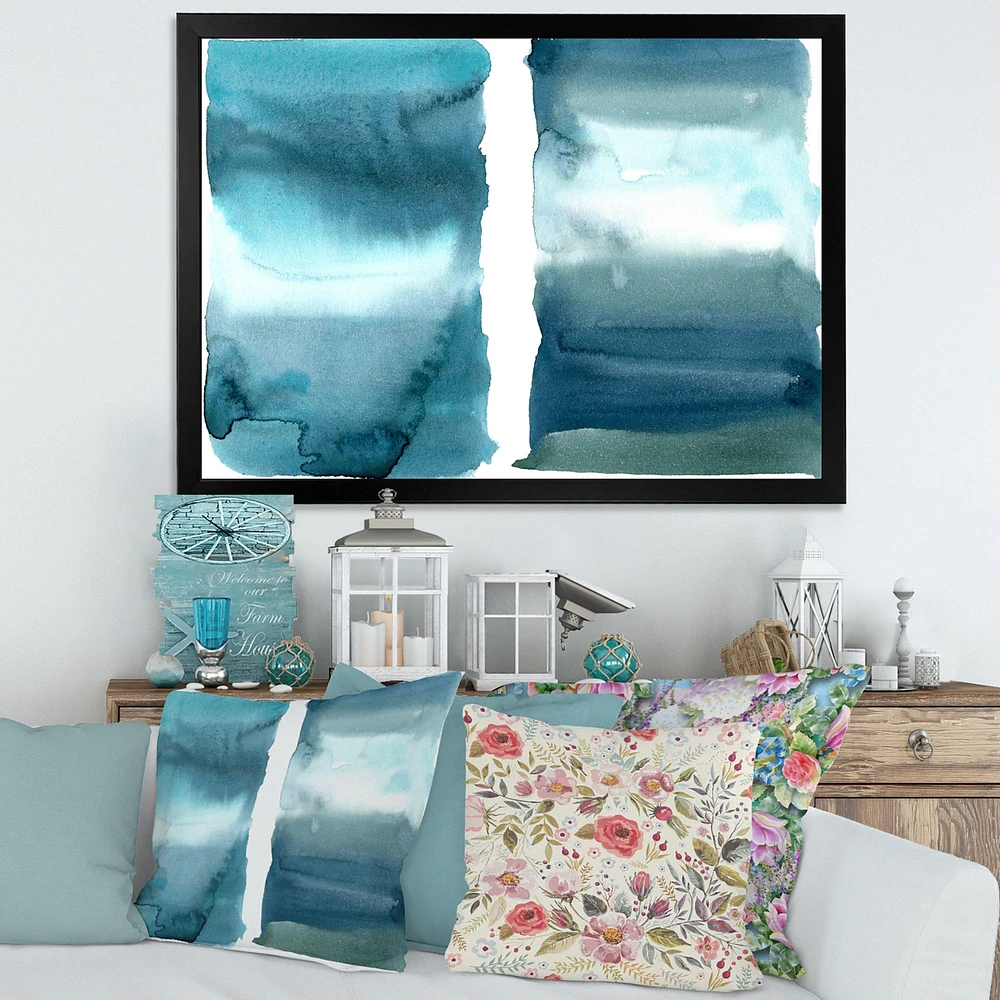 Ocean Blue Aquatic Abstract Impression I Wall Art