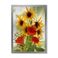 SunFlowers and Poppies The Wild Canvas Wall Art Print