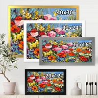 Colorful Spring WildFlowers  Canvas Wall Art Print