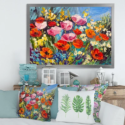 Colorful Spring WildFlowers  Canvas Wall Art Print