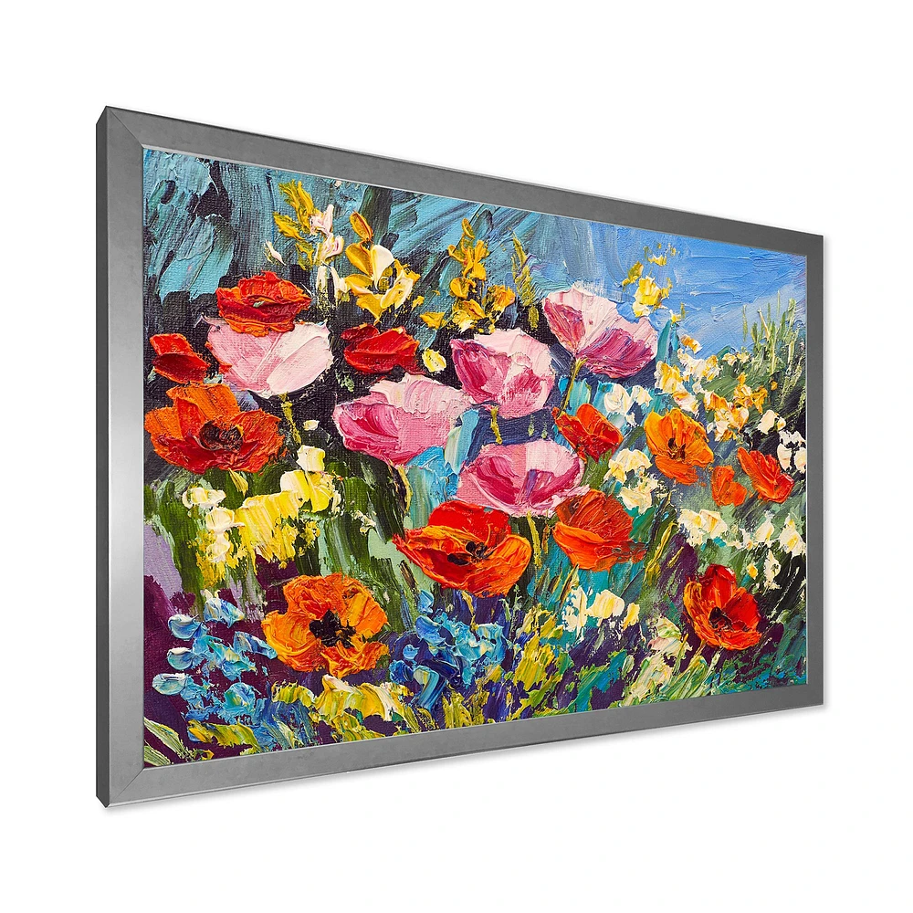 Colorful Spring WildFlowers  Canvas Wall Art Print