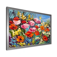 Colorful Spring WildFlowers  Canvas Wall Art Print