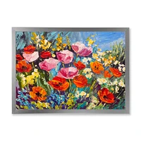 Colorful Spring WildFlowers  Canvas Wall Art Print