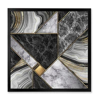 Marble Granite Agate with Touches of Gold  Canvas Wall Art Print