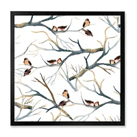 Toile imprimée « Little Birds on The Tree Branches I »