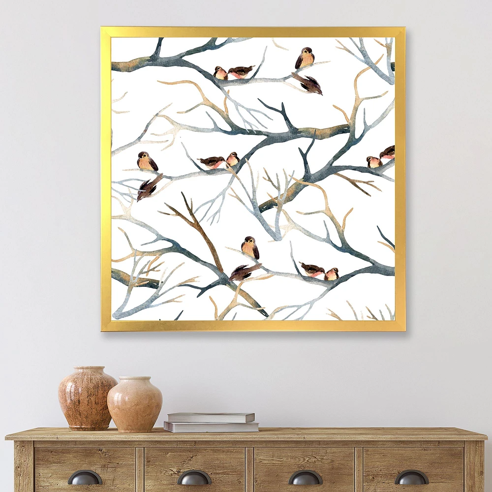 Little Birds on The Tree Branches I  Wall Art