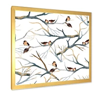 Toile imprimée « Little Birds on The Tree Branches I »