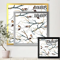 Little Birds on The Tree Branches I  Wall Art