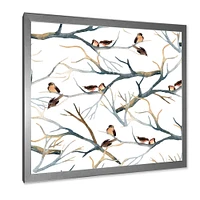 Toile imprimée « Little Birds on The Tree Branches I »