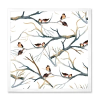 Toile imprimée « Little Birds on The Tree Branches I »