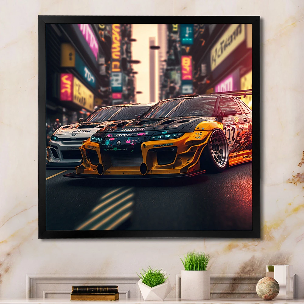 Tunning Car Drifting Tokyo Wall Art