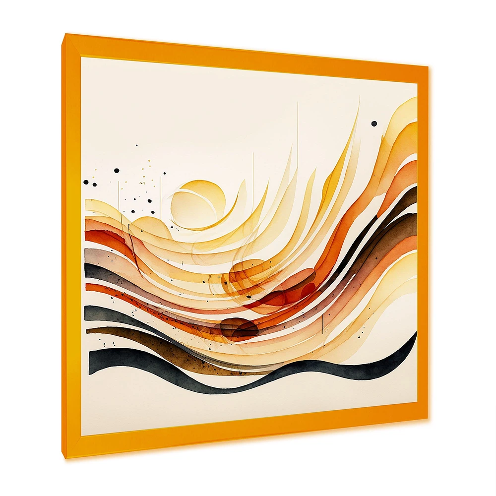 Burnt Orange Waves Abstract IV Wall Art