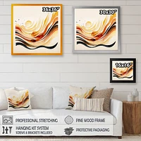 Burnt Orange Waves Abstract IV Wall Art