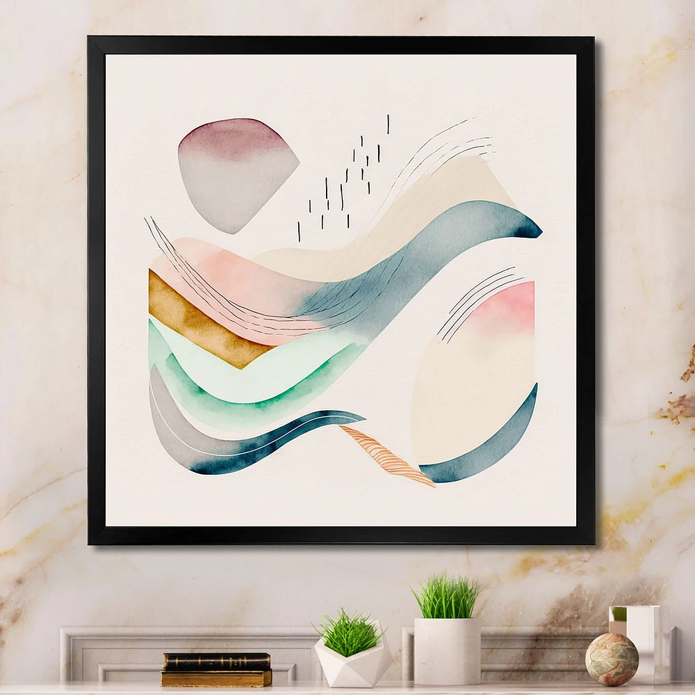 Multi-Color Pastel Waves Wall Art