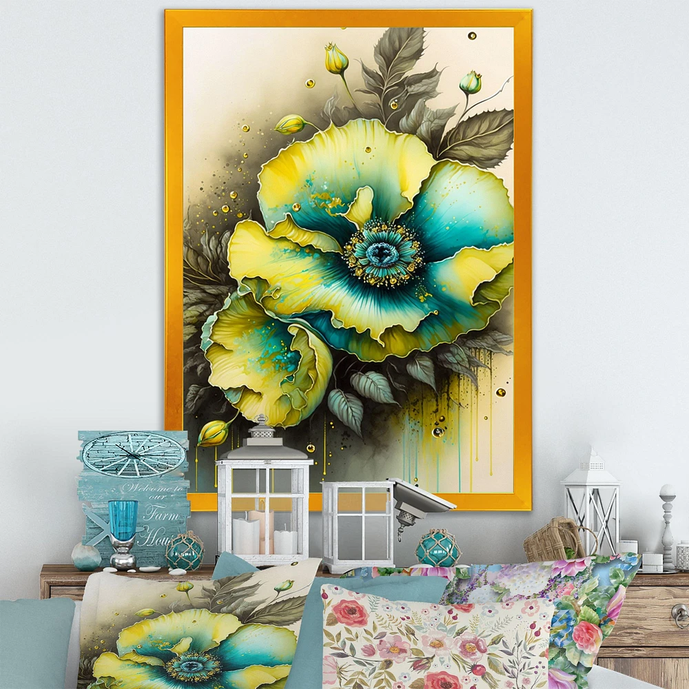 Vibrant Yellow Floral Design Wall Art