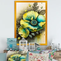 Vibrant Yellow Floral Design Wall Art