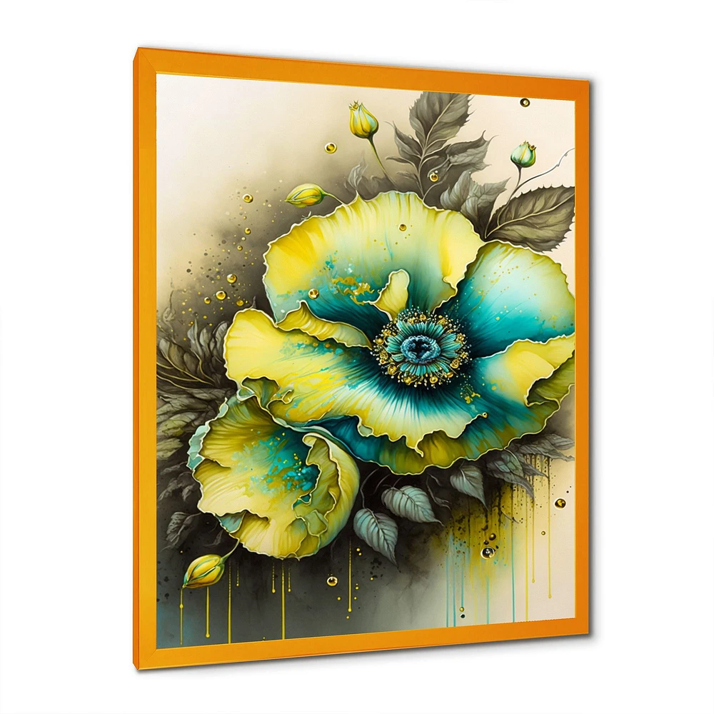 Vibrant Yellow Floral Design Wall Art