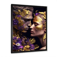 Loving Couple Floral Design I Wall Art