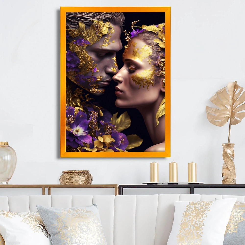 Loving Couple Floral Design I Wall Art