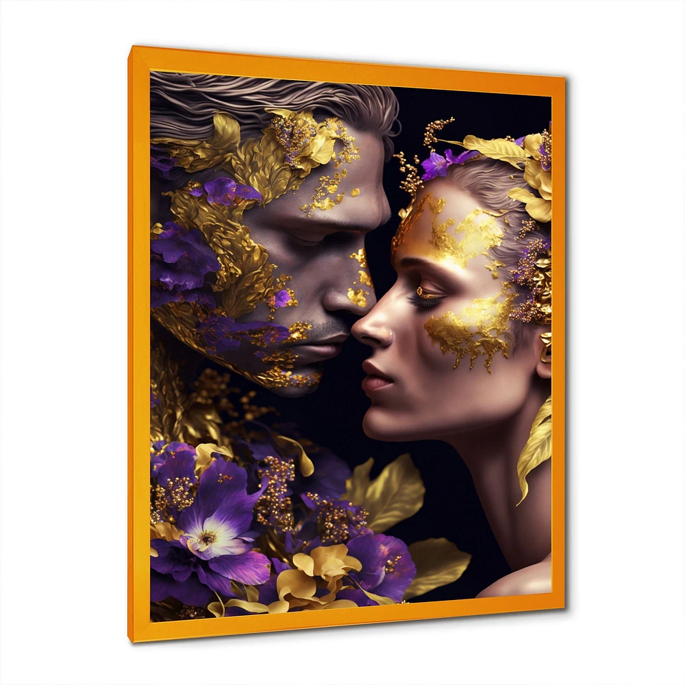 Loving Couple Floral Design I Wall Art