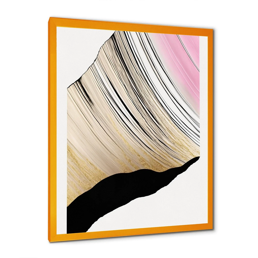 Minimalism Pink And Gold Cubic Fusion I Wall Art